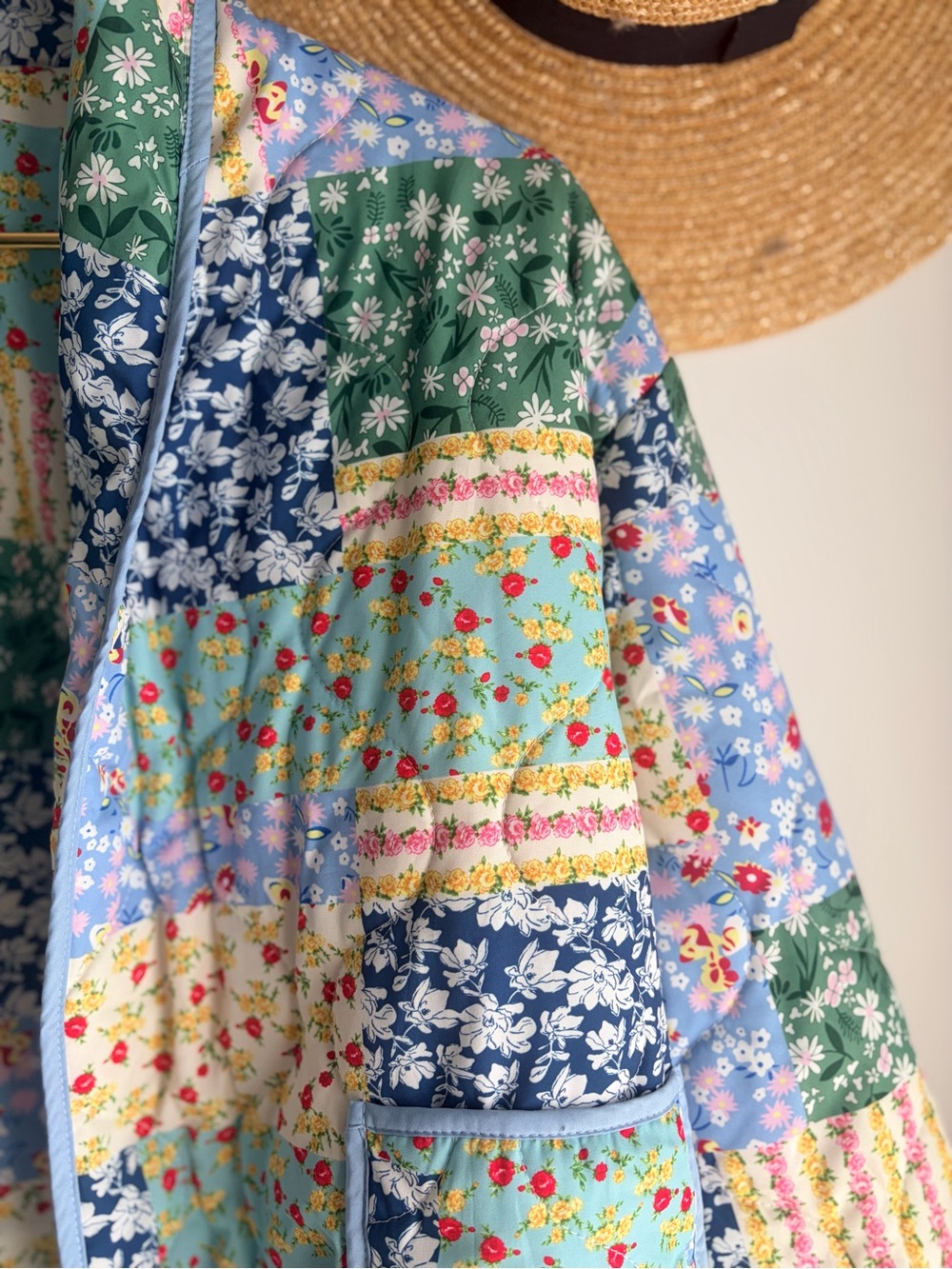 Quilted Patchwork Floral Jacket | Oversized Cottagecore Boho - Picture 4 of 6